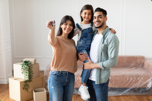 A family with house keys image